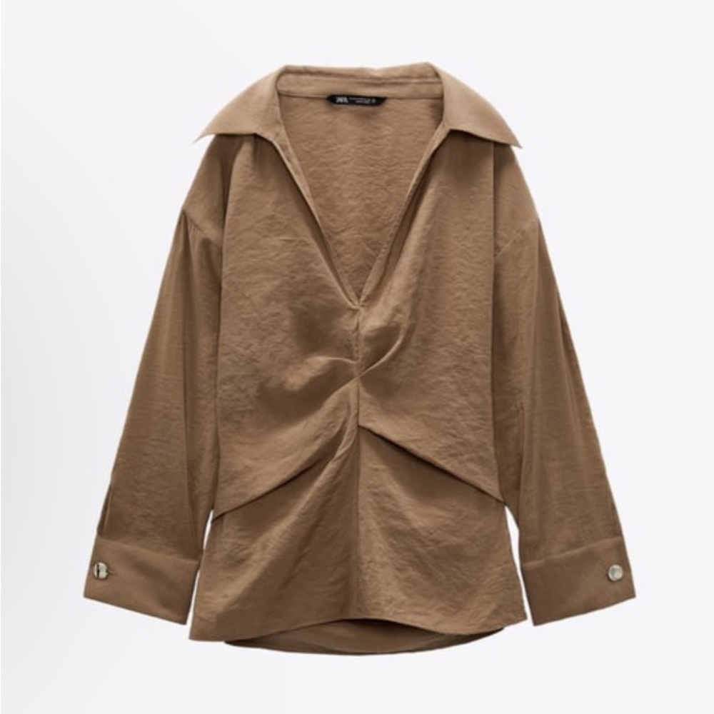 ZARA Gathered Shirt New - Picture 4 of 4
